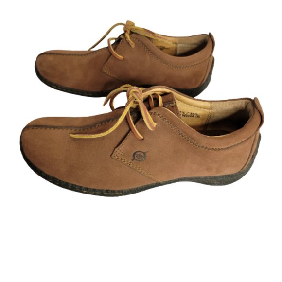 Born Shoes - Born Women's Nubuck Leather Brown Lace Up's  Size 7.5 / 38.5